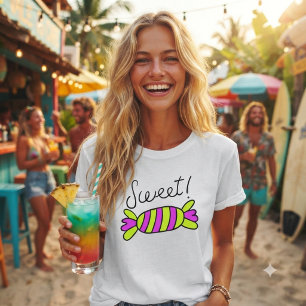T-shirt Bonbon Fantaisiste graphique « Doux ! »