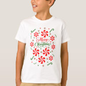 T-shirt Bonbons à la menthe de Noël (Devant)