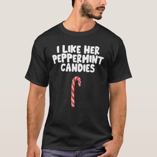 T-shirt Bonbons au poivre de Noël pour hommes Xmas Couple (Devant)