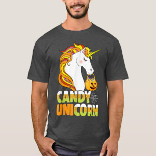 T-shirt Bonbons Corn Unicorne Halloween Top Girls Kid Bo