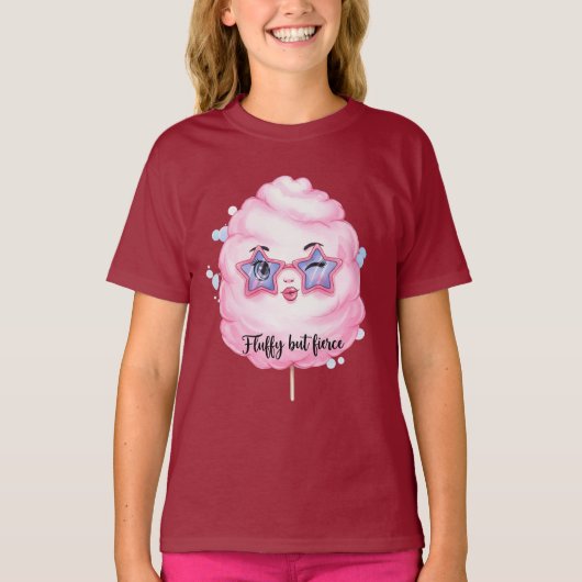 T-shirt Bonbons en coton rose, par Natasha Us (Devant)