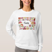 T-shirt Bonbons et Dessert Doodles Sweet Traitements Motif (Devant)