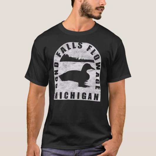 T-shirt Bond Falls Flown Loon Michigan (Devant)