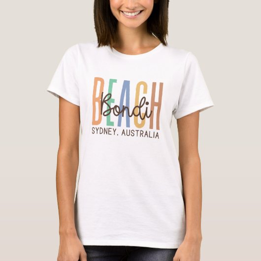 T-shirt Bondi Beach Sydney Australie (Sables) (Devant)