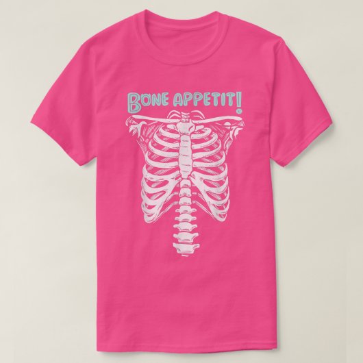 T-shirt Bone Appetit, Halloween Skeleton 668 (Design devant)