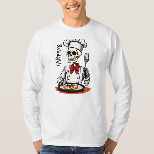 T-shirt Bone Appetit Skeleton Chef halloween (Devant)
