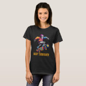 T-shirt Bone Thrasher, Funny Skeleton Skateboarder Hallowe (Devant entier)