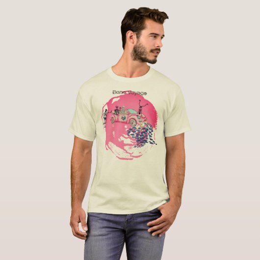 T-shirt “Bone Voyage” Skeleton Road Trip  (Devant entier)