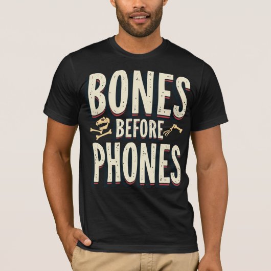 T-shirt Bones Before Phones (Devant)