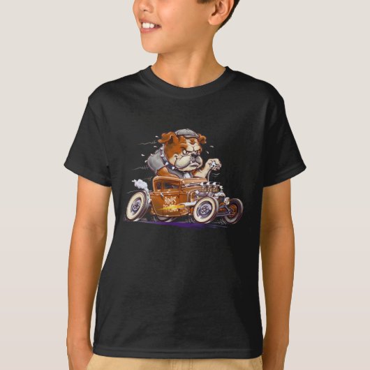 T-shirt Bones Brigade - British Bulldog à Hot Rod - (Devant)