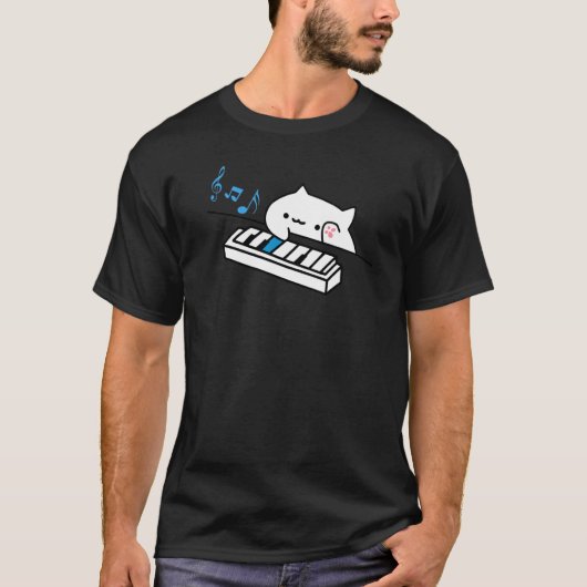 T-shirt Bongo Cat Joue Piano (Devant)