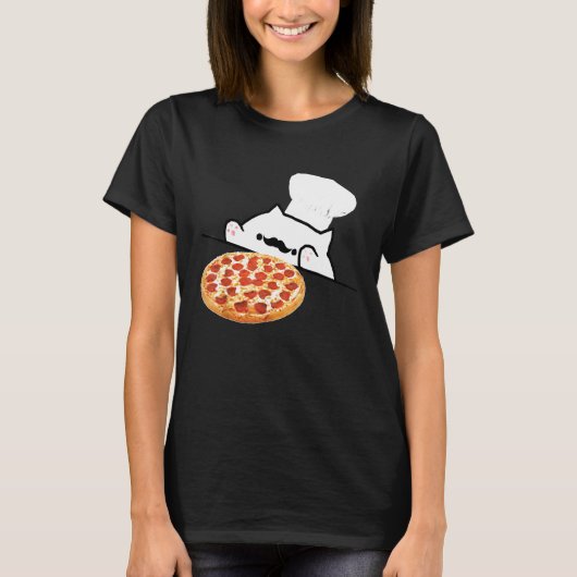 T-shirt Bongo Chat Pizza Chef Dank Mèmes (Devant)