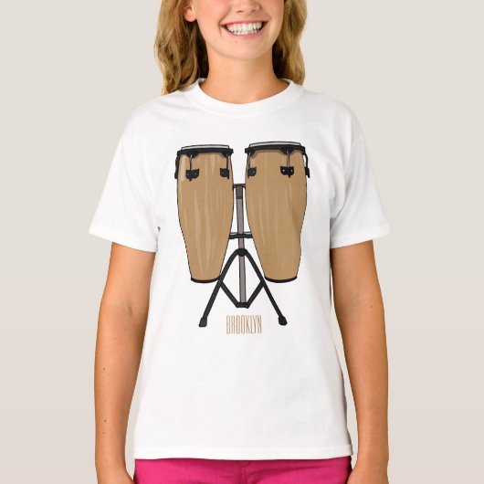 T-shirt Bongo, dessin animé de batterie (Devant)