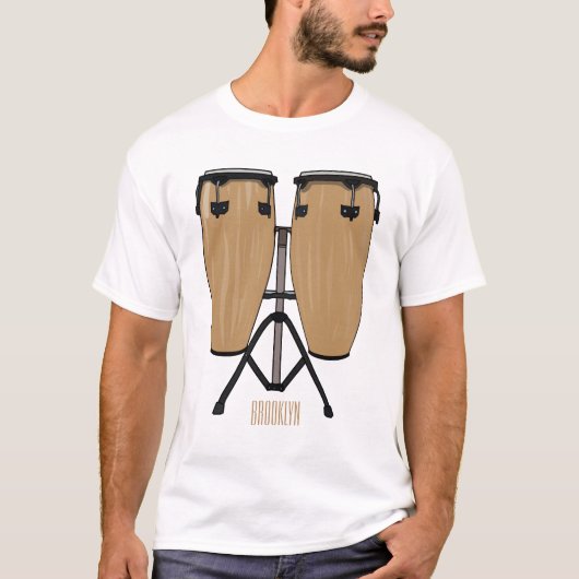T-shirt Bongo, dessin animé de batterie (Devant)