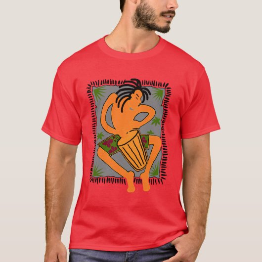T-shirt Bongo indigène (rouge foncé) (Devant)