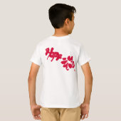 T-shirt Bonheur dos rouge impression (Dos entier)