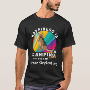 T-shirt Bonheur du chien berger allemand C'est camper avec