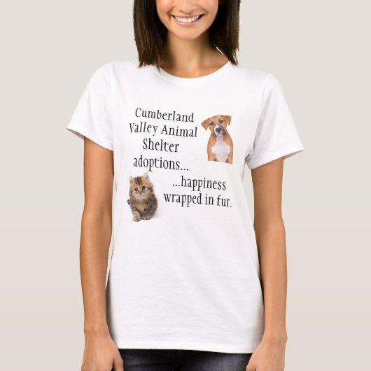 T-shirt Bonheur enveloppé en fourrure (Devant)