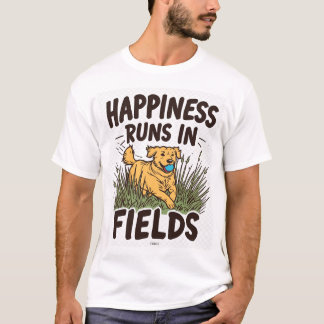 T-shirt Bonheur tourne sur le terrain - mignon chien en T-