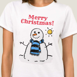 T-shirt Bonhomme de neige avec un message de Noël personna