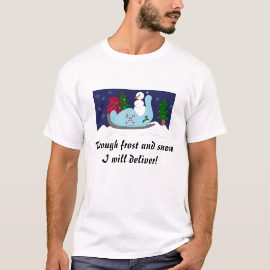 T-shirt Bonhomme de neige dans un traîneau (Devant)