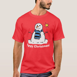 T-shirt Bonhomme de neige de Noël avec Joyeux Noël