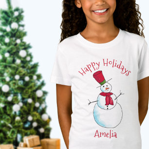 T-Shirt Bonhomme de neige de Noël personnalisé