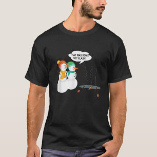 T-shirt Bonhomme de neige drôle Ménopause Noël Bouffée de