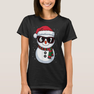 T-shirt Bonhomme de neige drôle six sept Noël 67 Mème Gen