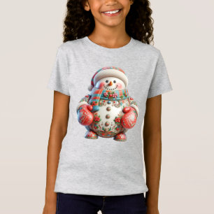T-Shirt Bonhomme de neige en mitaines rouges, Noël, Auteur