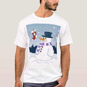 T-shirt Bonhomme de neige et Noël de bas
