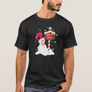 T-shirt Bonhomme de neige heureux Laissez tomber la neige