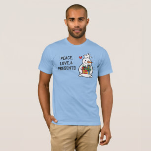 T-shirt Bonhomme de neige joyeux avec des cadeaux