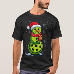 T-shirt Bonhomme de neige - Noël de pickleball drôle de ba