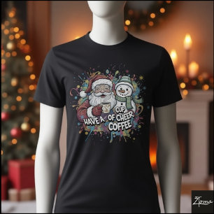 T-shirt Bonhomme de neige Père Noël Café Joie Peinture écl