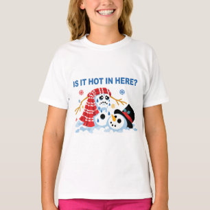 T-shirt Bonhomme de neige qui fond drôle Est-ce qu'il fa