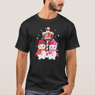 T-shirt Bonhommes de neige adorables Graphique Laissez to