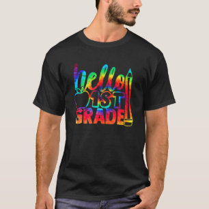 T-shirt Bonjour 1E Année Tee Dye Retour À L'École Première