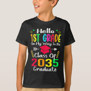 T-shirt Bonjour 1Ème Année Retour À La Classe De 2035 Croi