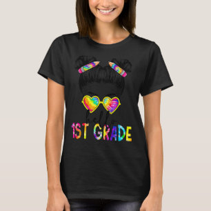 T-shirt Bonjour 1ère Année Retour À L'École Filles Messy H