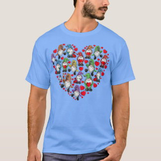 T-shirt Bonjour 2022 Gnomes Coeur Noël Saint Valentin Jour