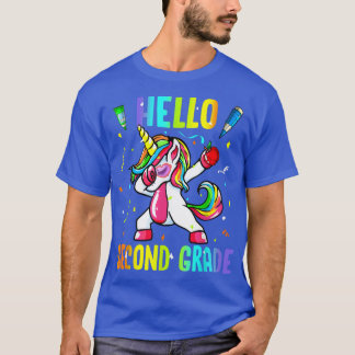 T-shirt Bonjour 2E Année Cute Unicorn Bienvenue Retour À L