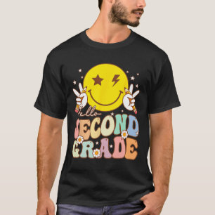 T-shirt Bonjour 2e année Fun Smile Face 2e année Retour T