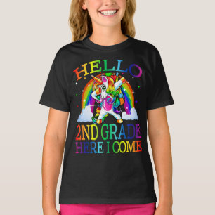 T-shirt Bonjour 2e Année Ici Je Reviens Unicorn À L'École