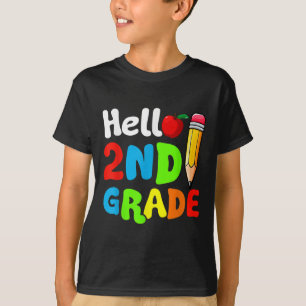 T-shirt Bonjour 2e année Premier jour d'école Retour à l'é