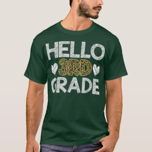 T-shirt Bonjour 3e année 1re jour Leopard Enseignants Reto