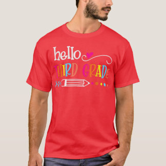 T-shirt Bonjour 3e année Funny 3e année Retour à l'école T