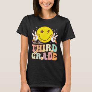 T-shirt Bonjour 3e année Hippie Sourire Visage 3e année Re