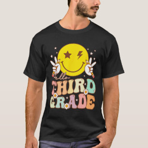 T-shirt Bonjour 3e année Hippie Sourire Visage 3e année Re