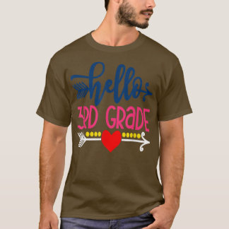 T-shirt Bonjour 3e Année Retour À L'École Enseignant Enfan